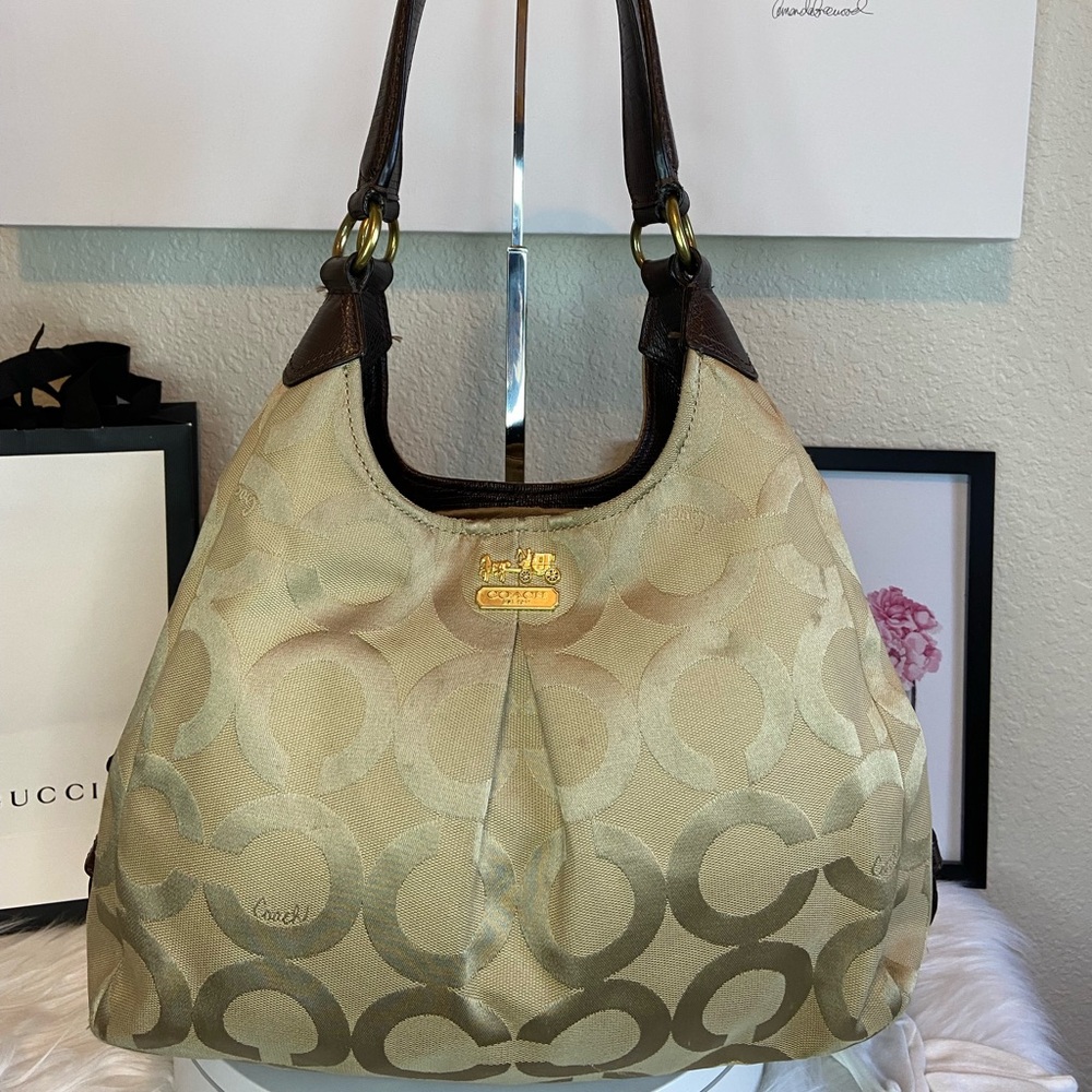 Coach Maggie Madison Signature Canvas/Leather Shoulder Bag